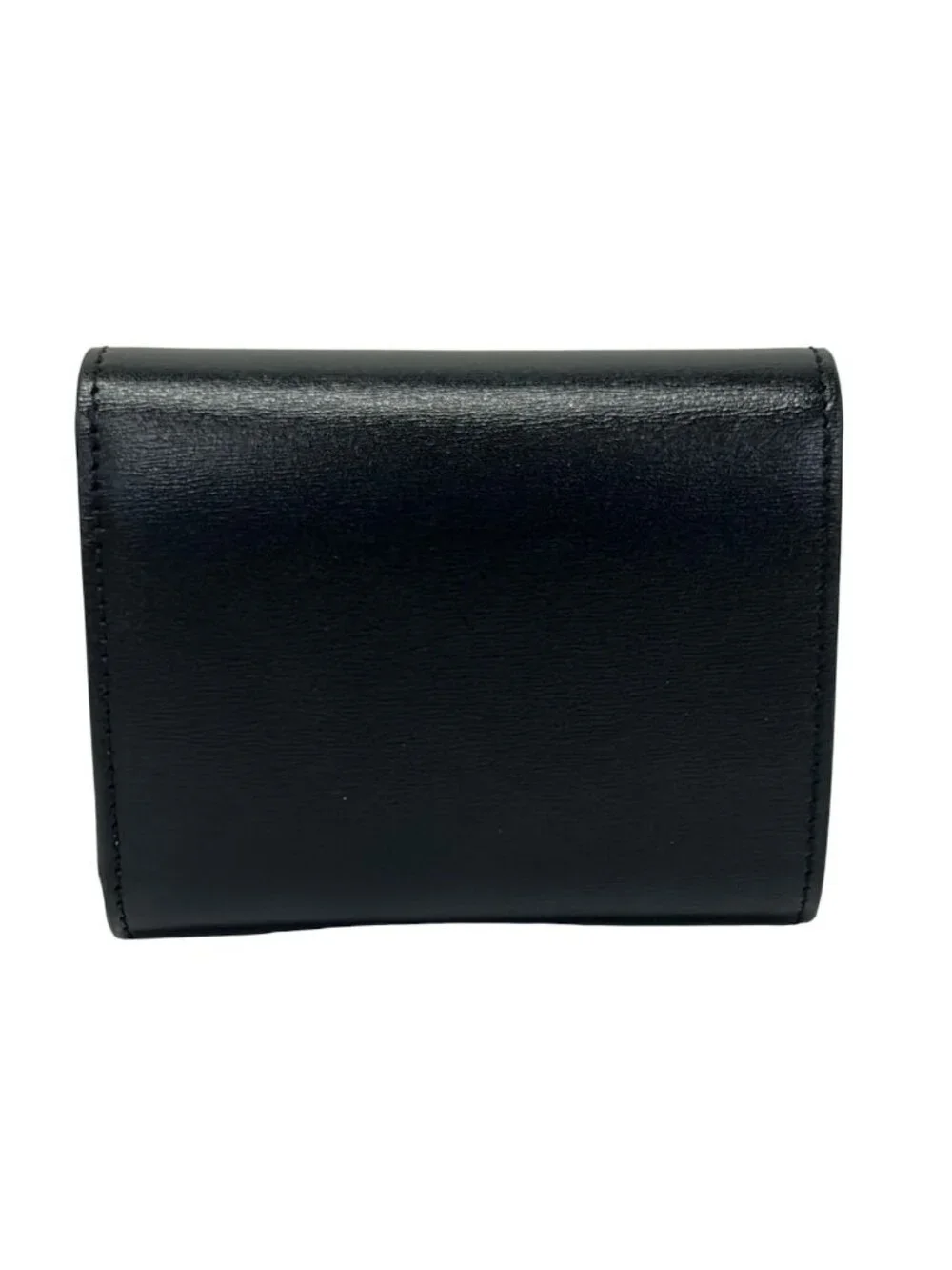 Celine Trifold Wallet Small Flap Triomphe Black Leather